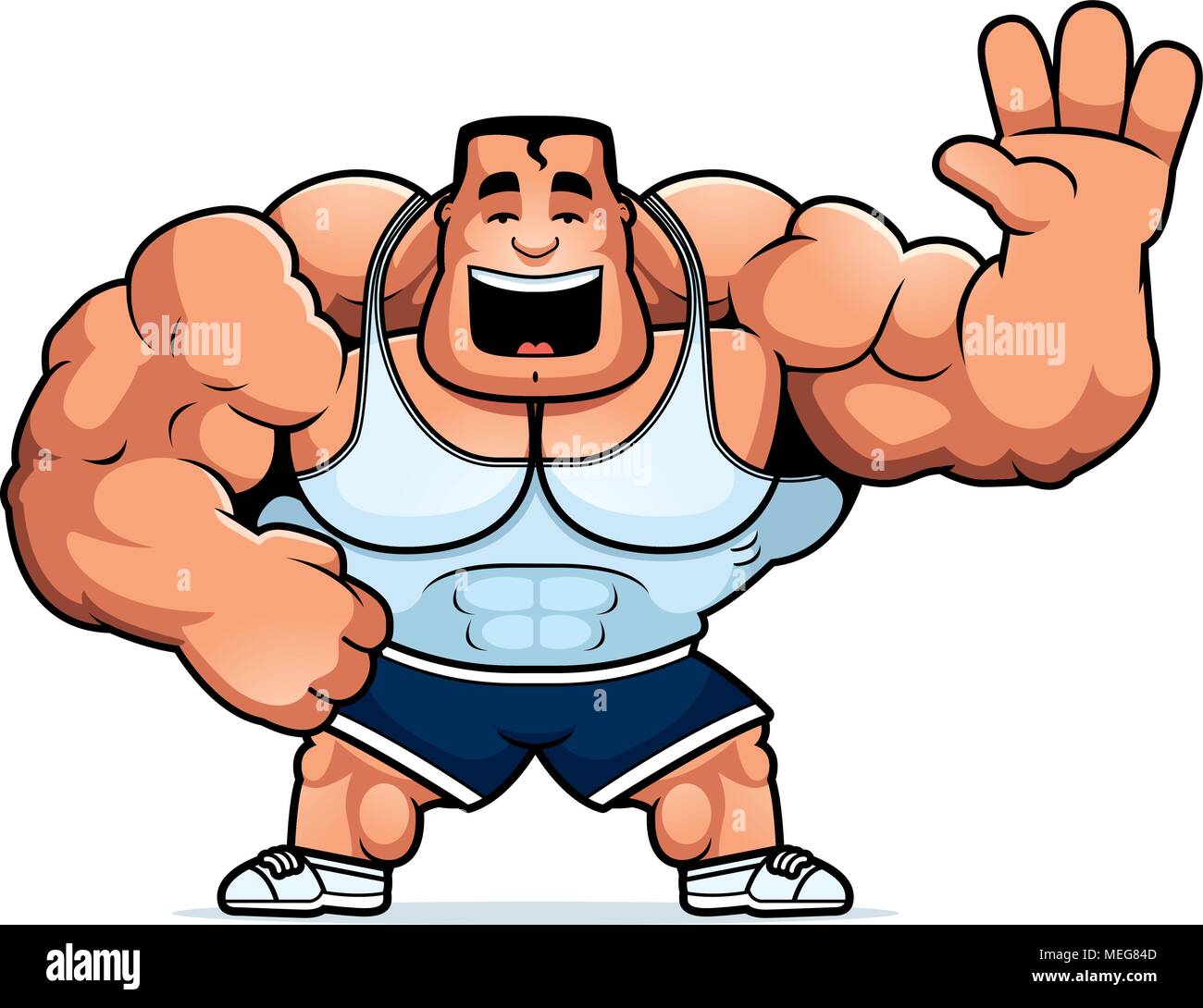 A Cartoon Illustration Of A Personal Trainer Waving Stock Vector Image