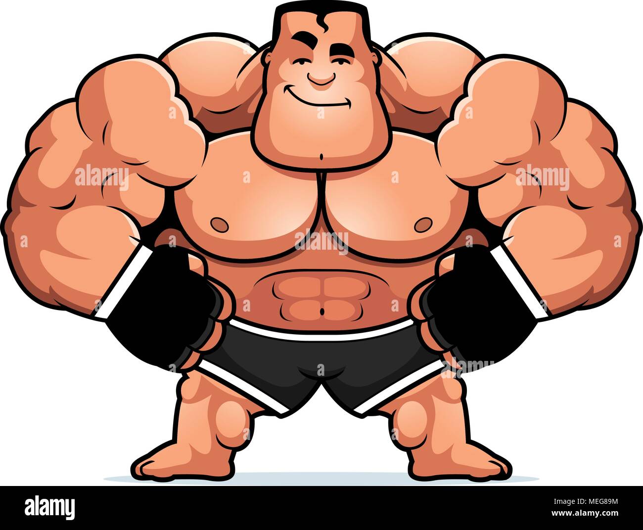 A cartoon illustration of an MMA fighter looking confident Stock Vector ...