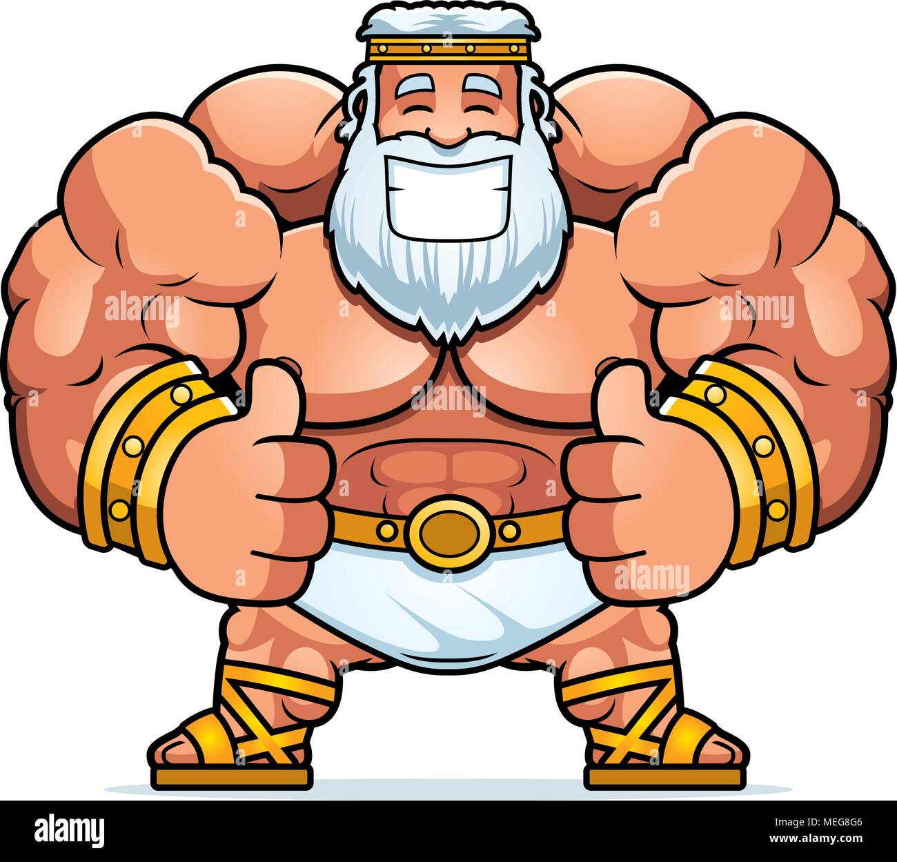 A Cartoon Illustration Of Zeus With Thumbs Up Stock Vector Image Art Alamy