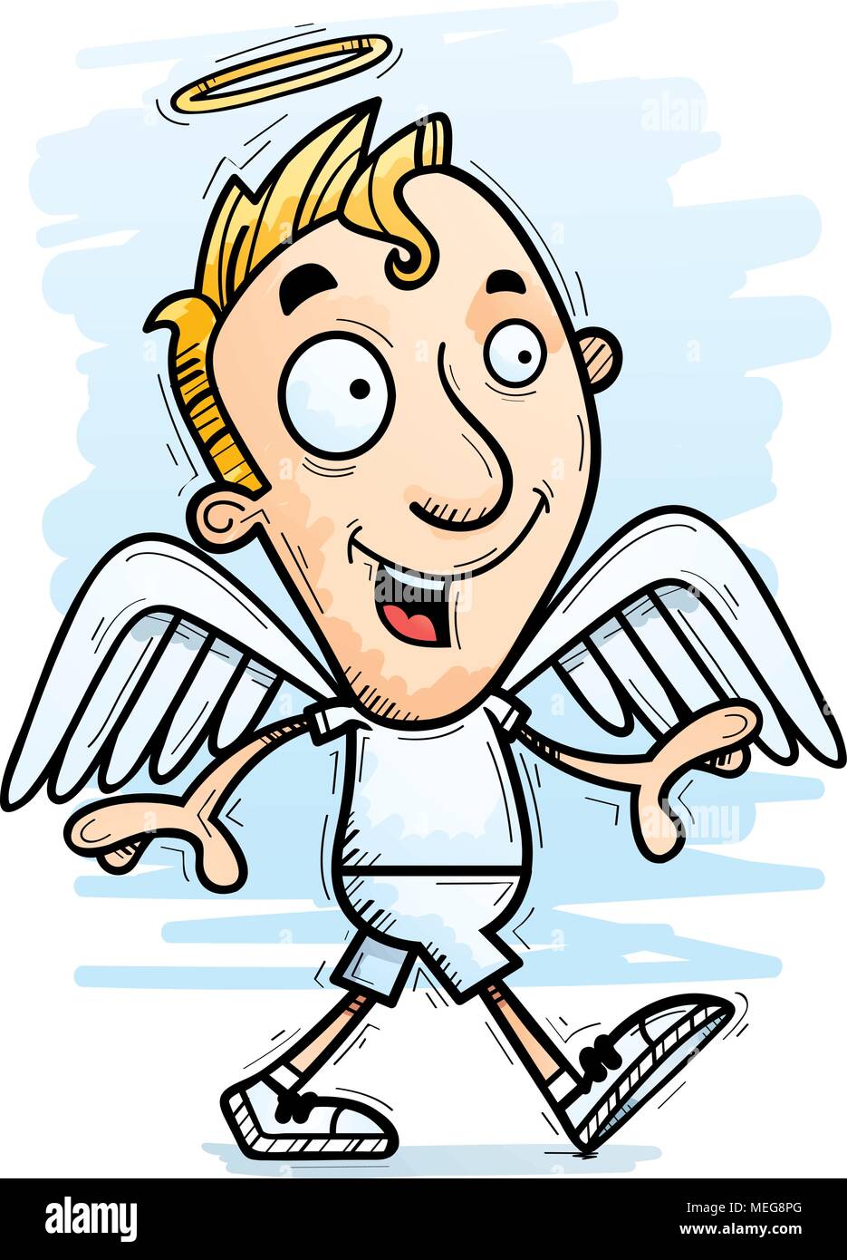 A cartoon illustration of an angel walking Stock Vector Image & Art Alamy