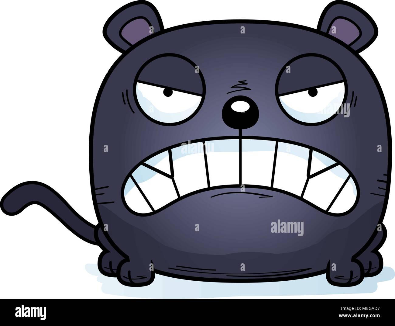 A cartoon panther cub with an angry expression. Stock Vector