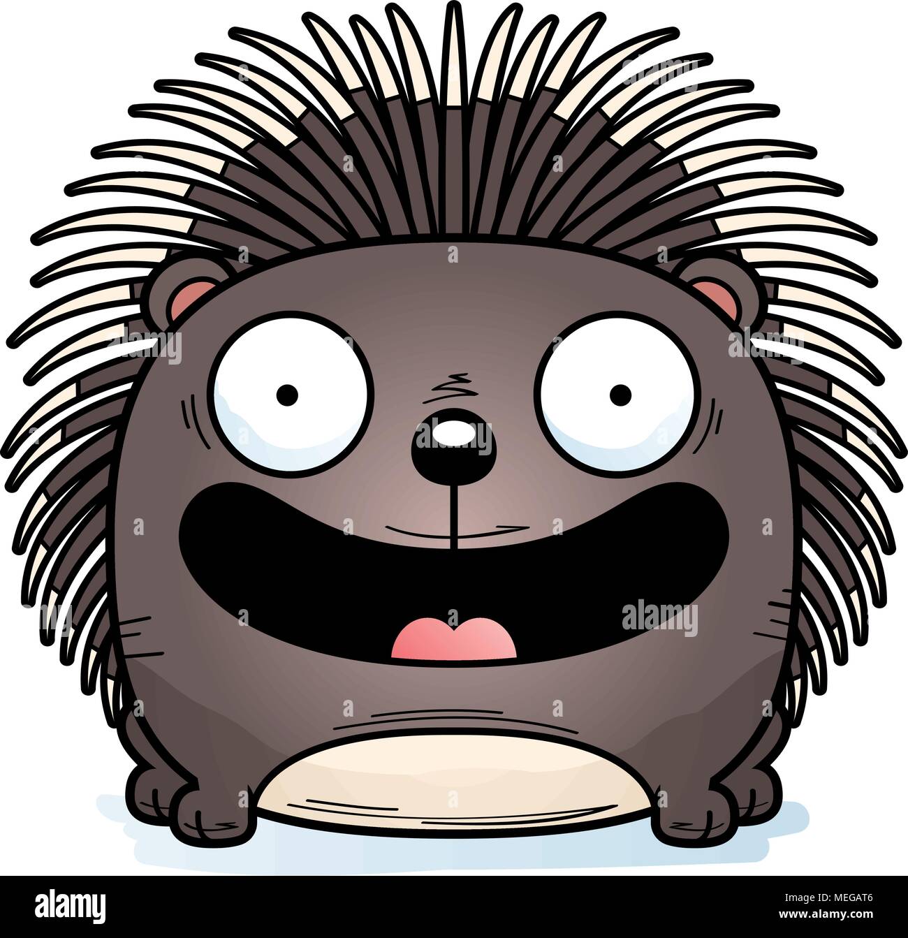 A Cartoon Illustration Of A Porcupine Happy And Smiling Stock Vector Image And Art Alamy 