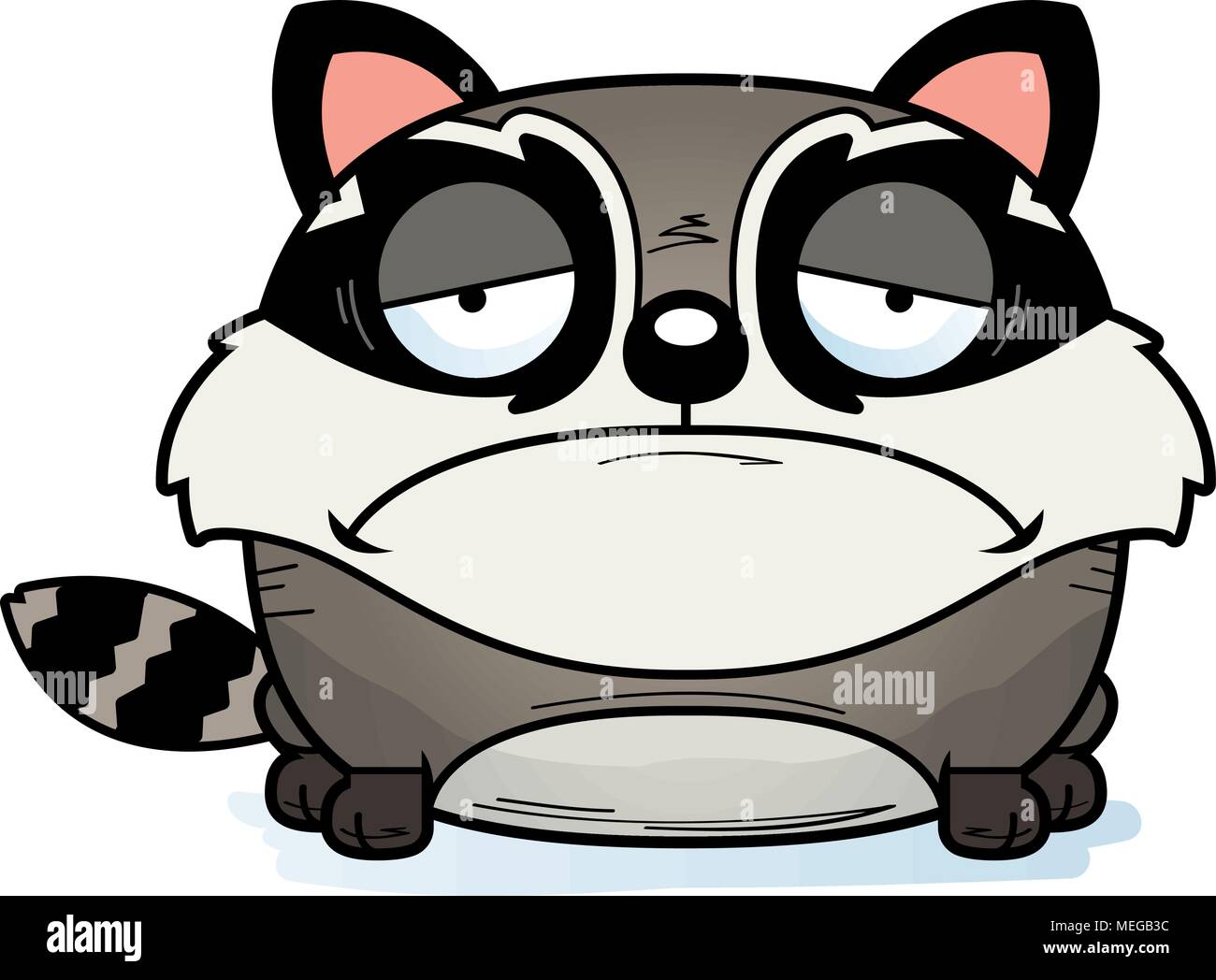 Little Sad Raccon A cartoon illustration of a baby raccoon with a sad expression Stock ...