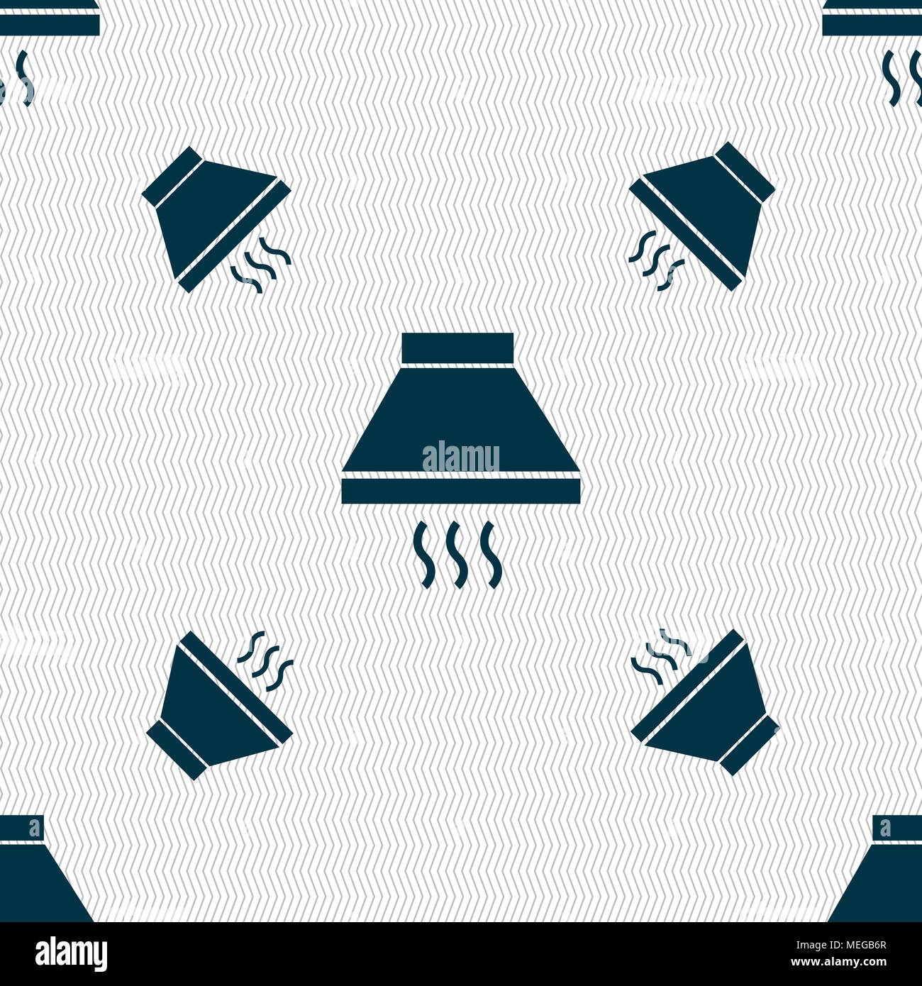 Kitchen hood icon sign. Seamless pattern with geometric texture. Vector illustration Stock Vector