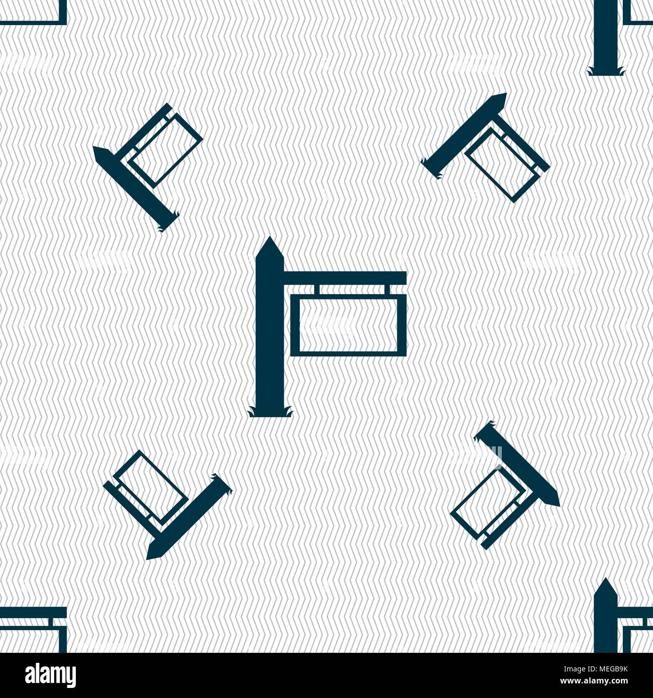 Information Road Sign icon sign. Seamless pattern with geometric ...