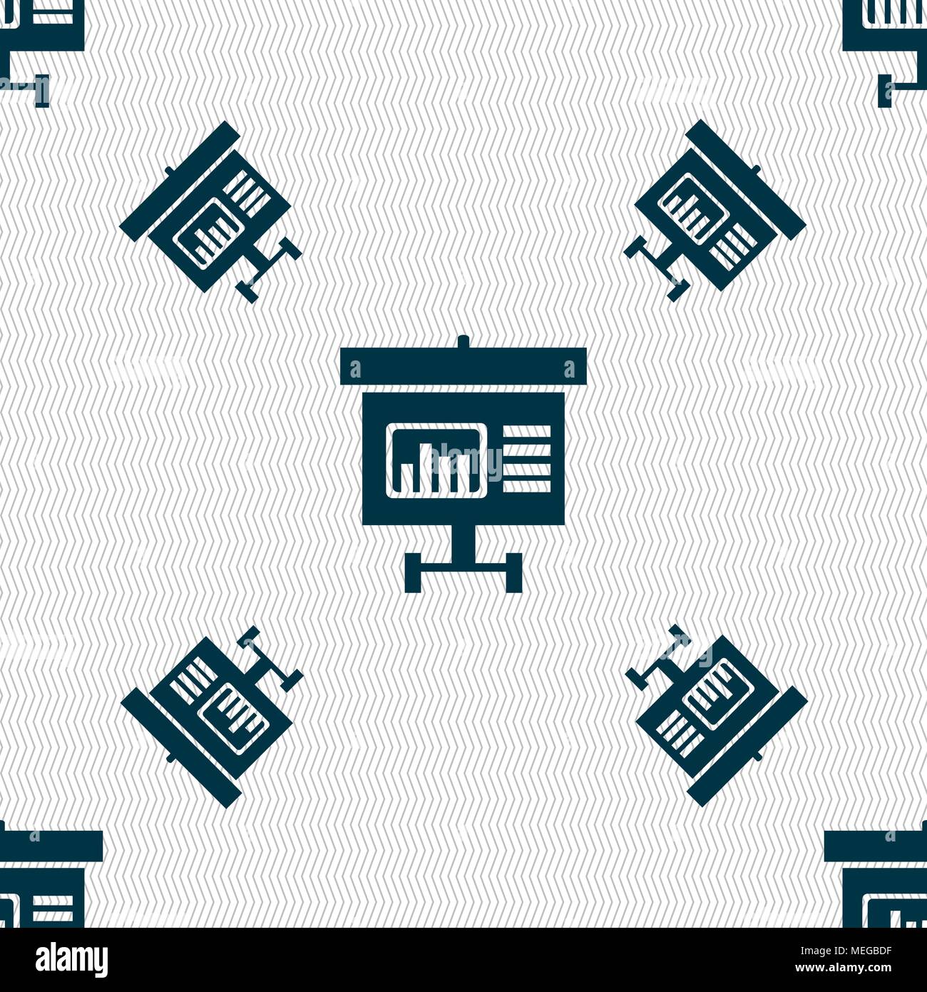Graph icon sign. Seamless pattern with geometric texture. Vector illustration Stock Vector