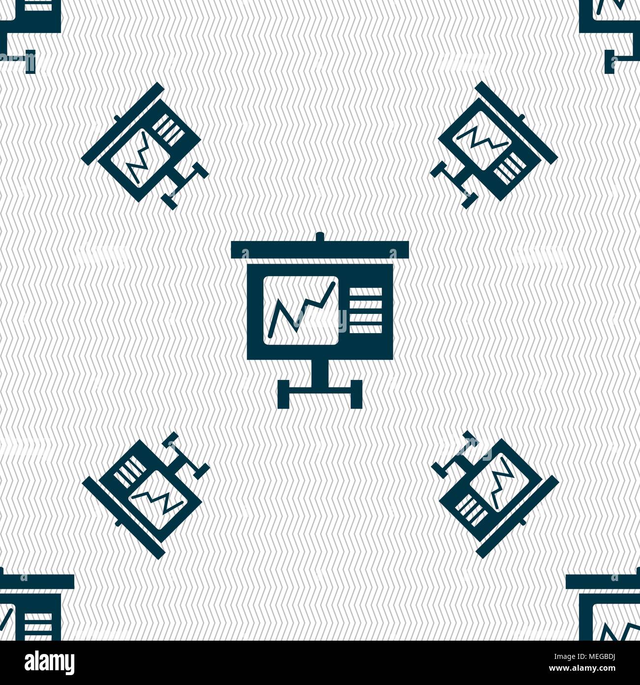 Graph icon sign. Seamless pattern with geometric texture. Vector illustration Stock Vector