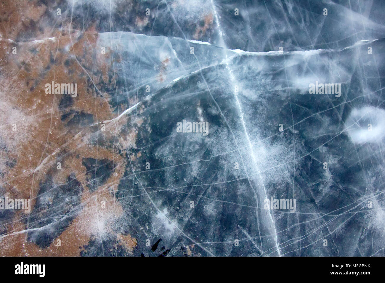 Drawing transparent ice - material for cool design. Cracks and air ...