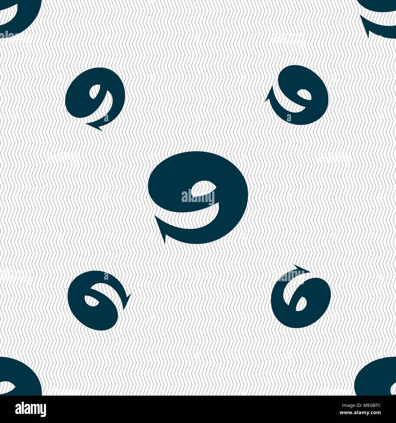 number Nine icon sign. Seamless pattern with geometric texture. Vector illustration Stock Vector