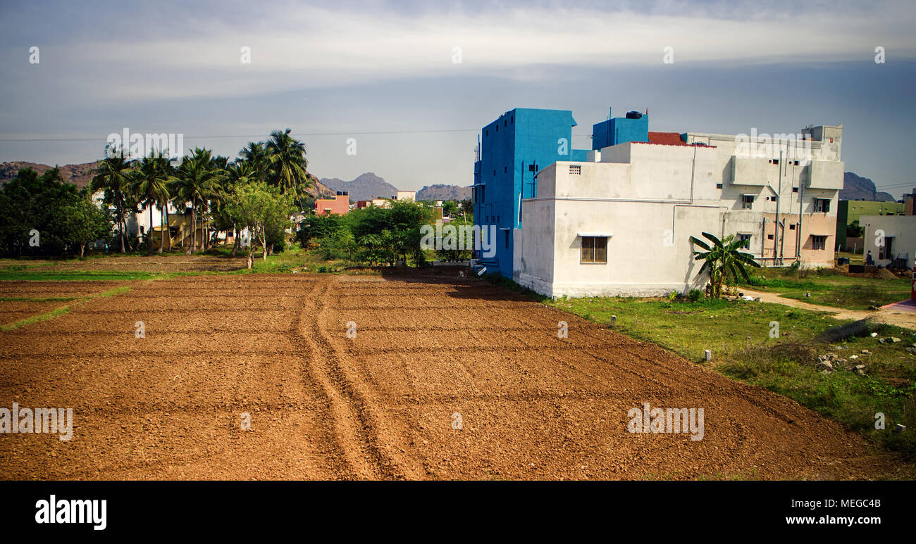 small Indian towns with elements of urban settlement Stock Photo - Alamy