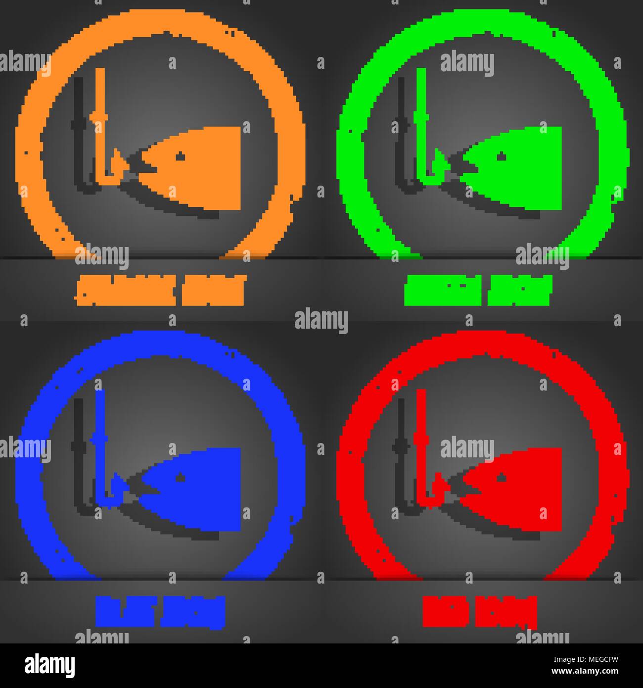 Fishing icon symbol. Fashionable modern style. In the orange, green, blue, green design. Vector illustration Stock Vector
