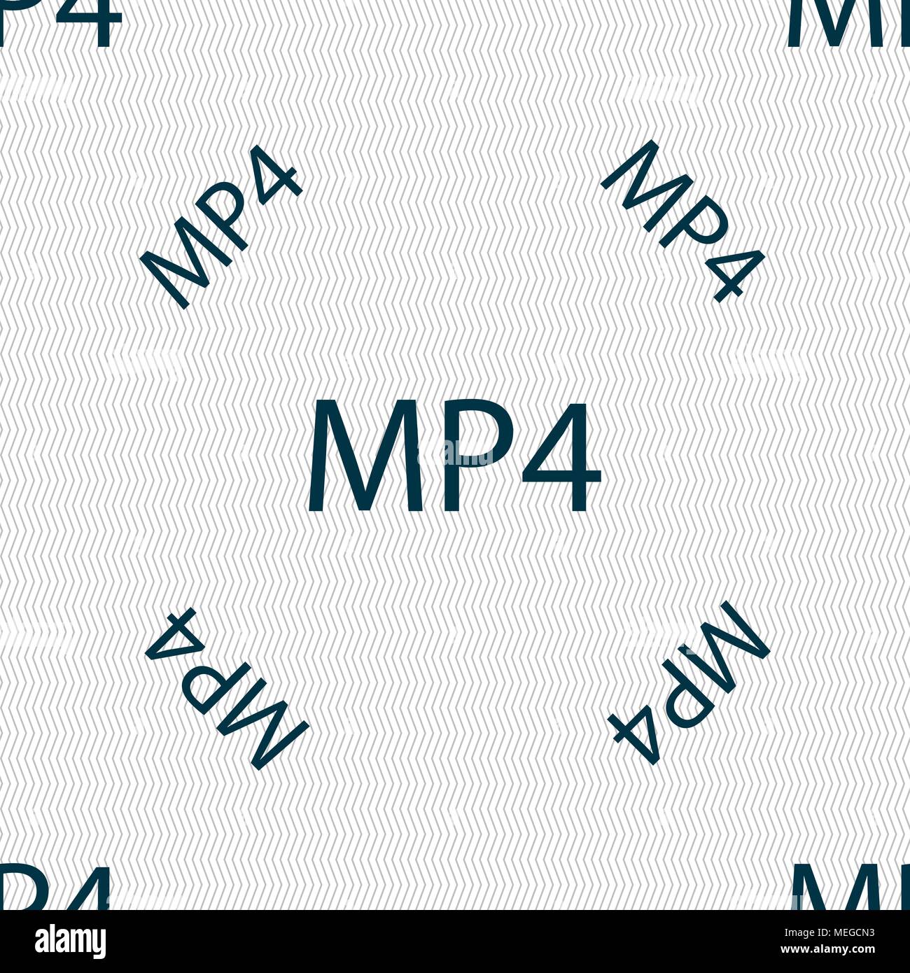 Mpeg4 video format sign icon. symbol. Seamless pattern with geometric ...