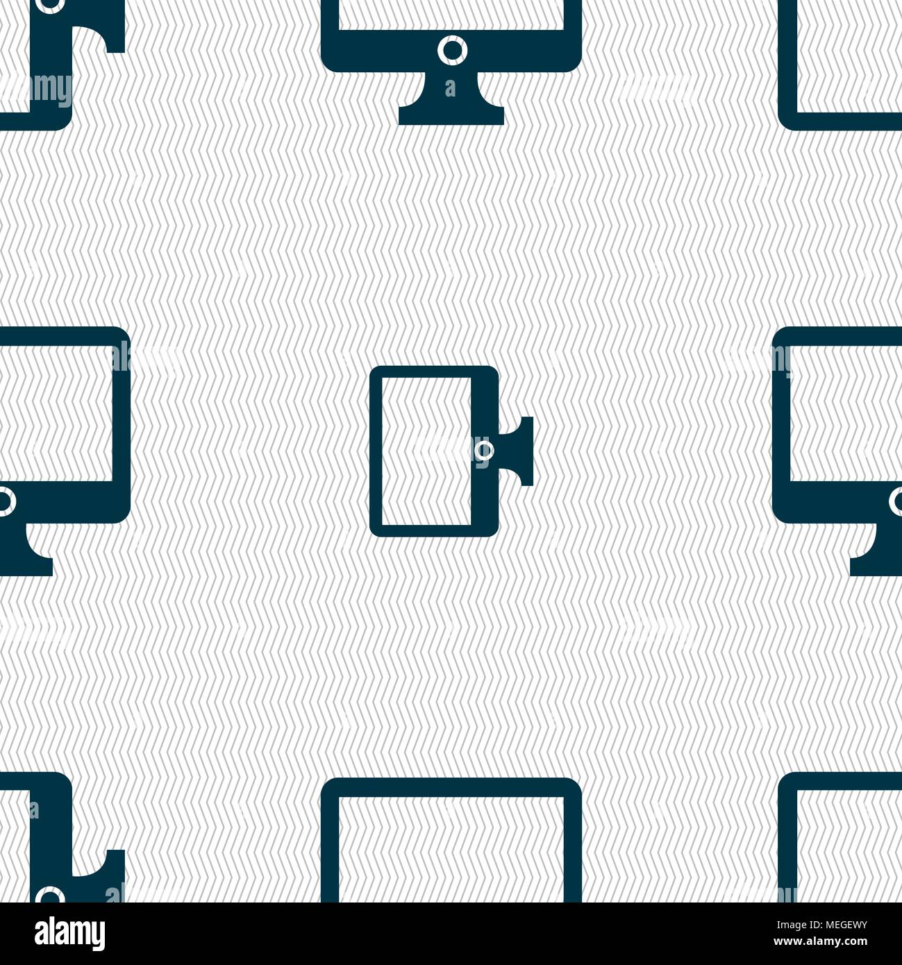Computer widescreen monitor sign icon. Seamless abstract background ...