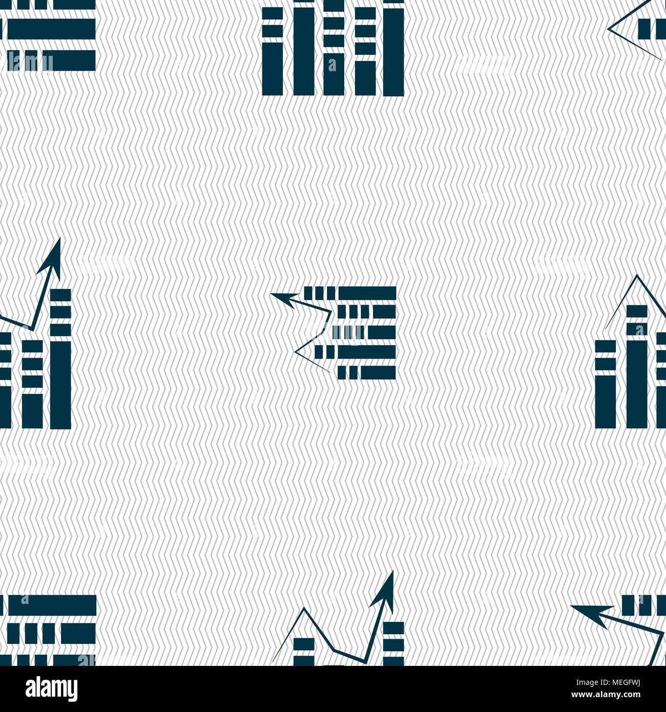 Graph icon sign. Seamless abstract background with geometric shapes ...