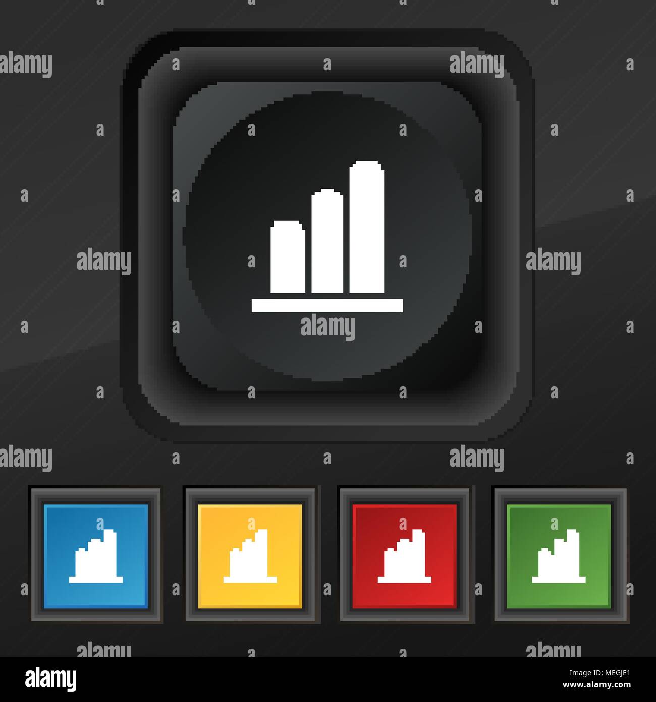 Growth and development concept. graph of Rate icon symbol. Set of five ...