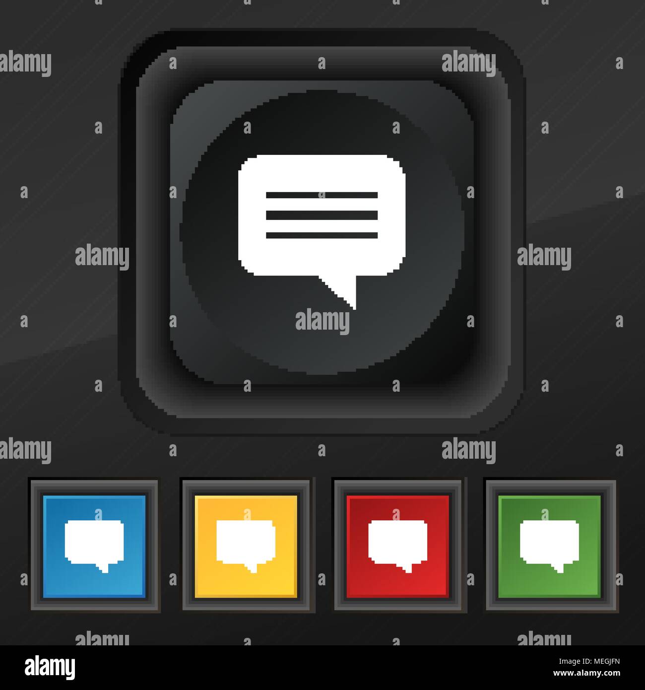 speech bubble, Chat think icon symbol. Set of five colorful, stylish ...