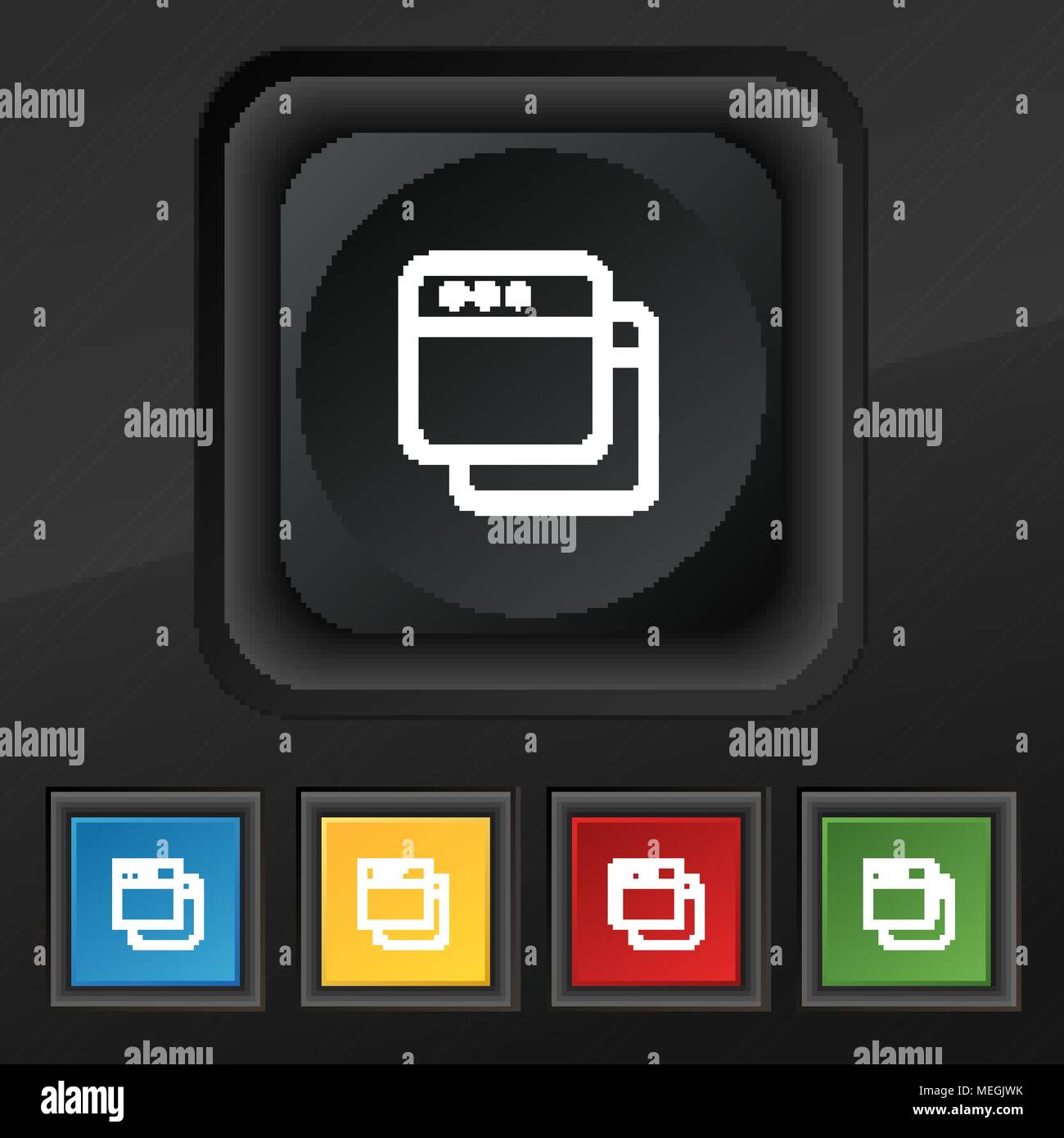 Simple Browser window icon symbol. Set of five colorful, stylish ...