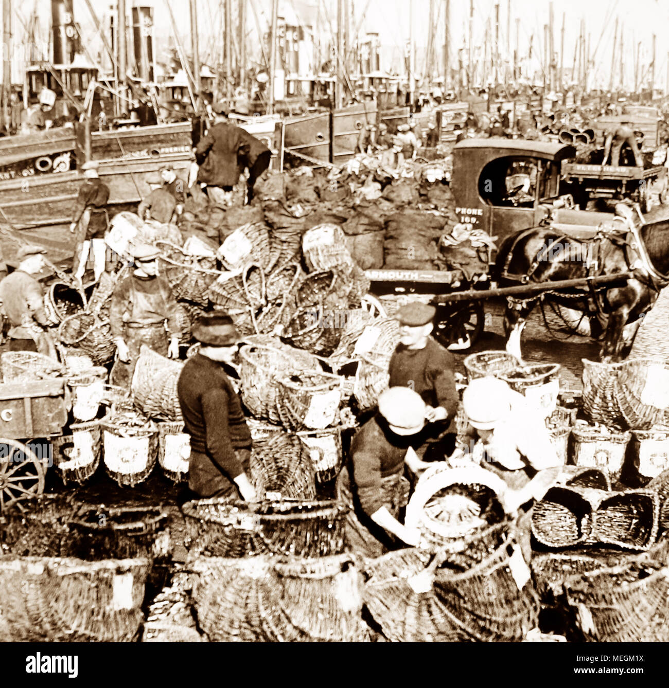 Herring fishing, Great Yarmouth, early 1900s Stock Photo Alamy