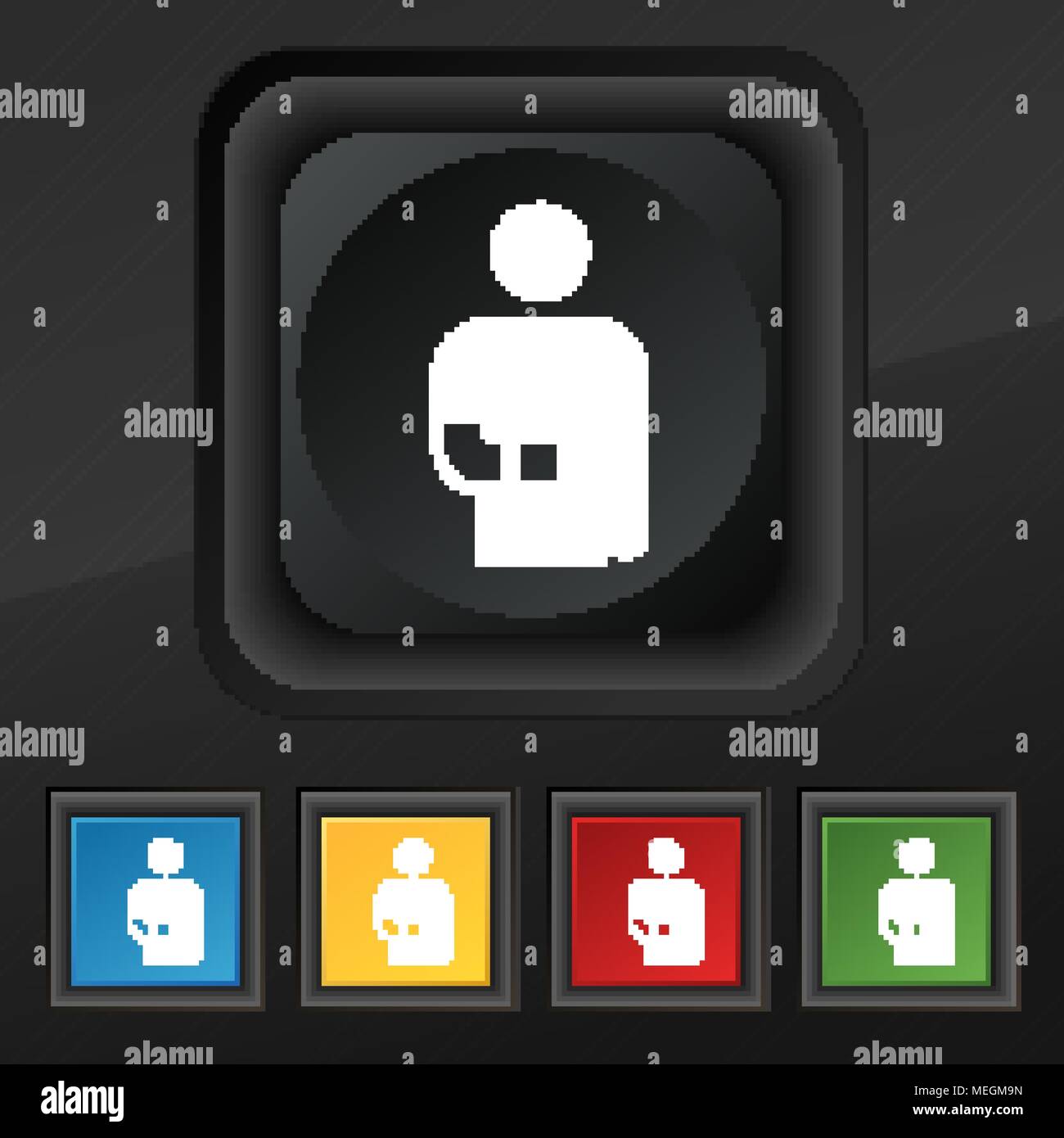 broken arm, disability icon symbol. Set of five colorful, stylish