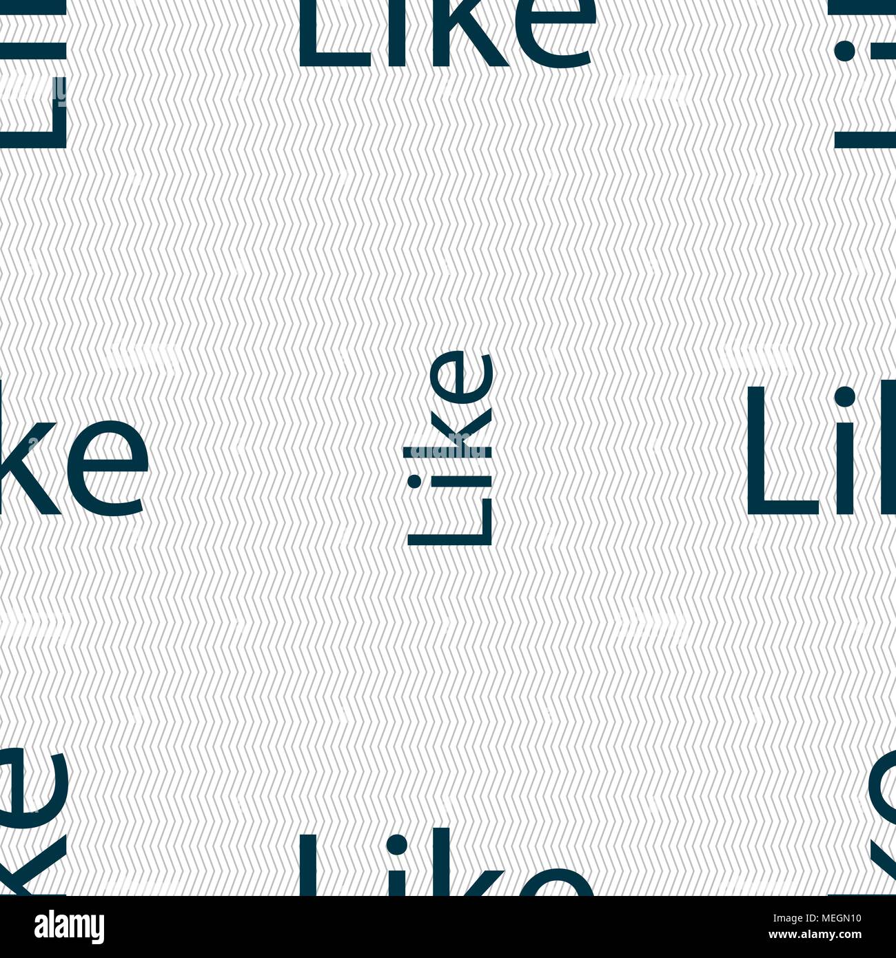 Like sign icon. Seamless abstract background with geometric shapes ...