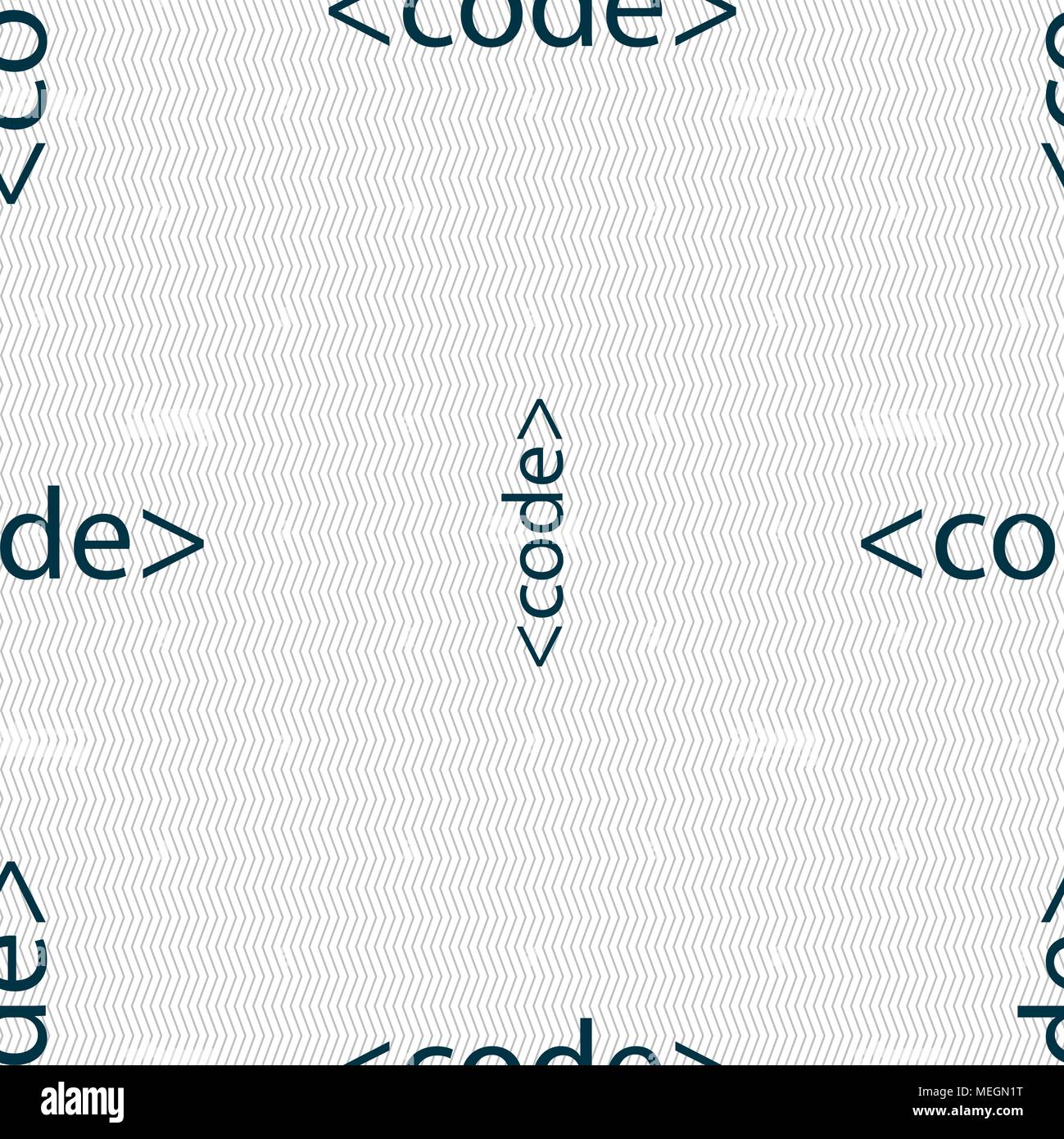 Code sign icon. Programming language symbol. Seamless abstract ...