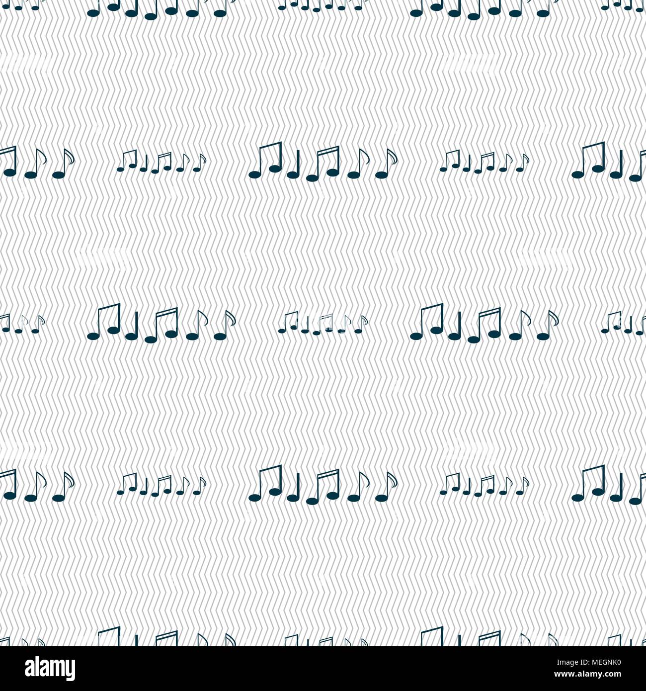 Music note sign icon. Musical symbol. Seamless abstract background with ...