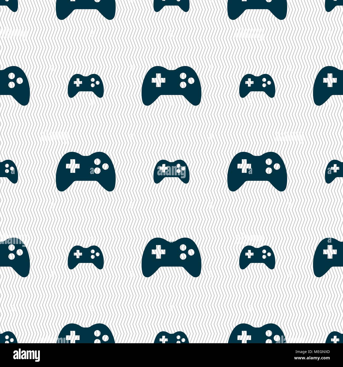 Joystick sign icon. Video game symbol. Seamless abstract background ...