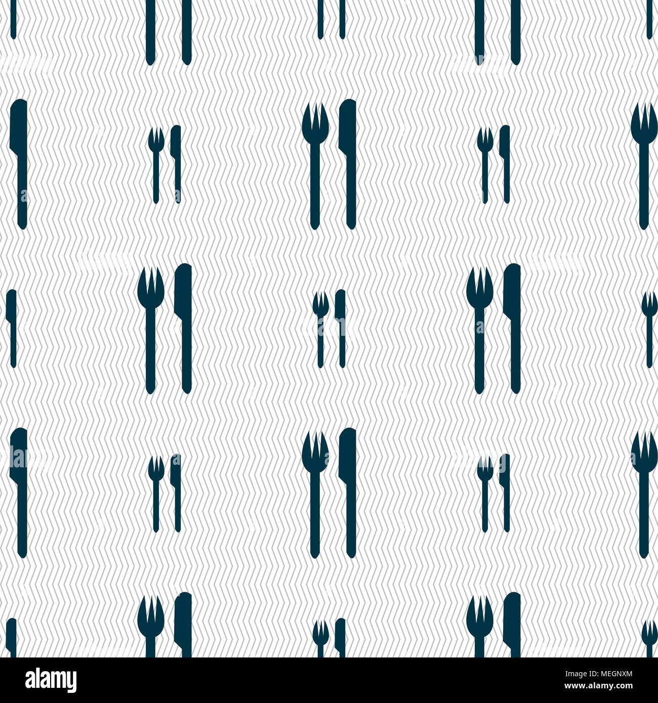 Eat sign icon. Cutlery symbol. Fork and knife. Seamless abstract ...