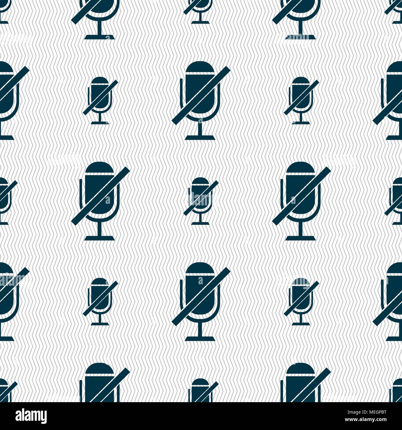 No Microphone sign icon. Speaker symbol. Seamless abstract background ...