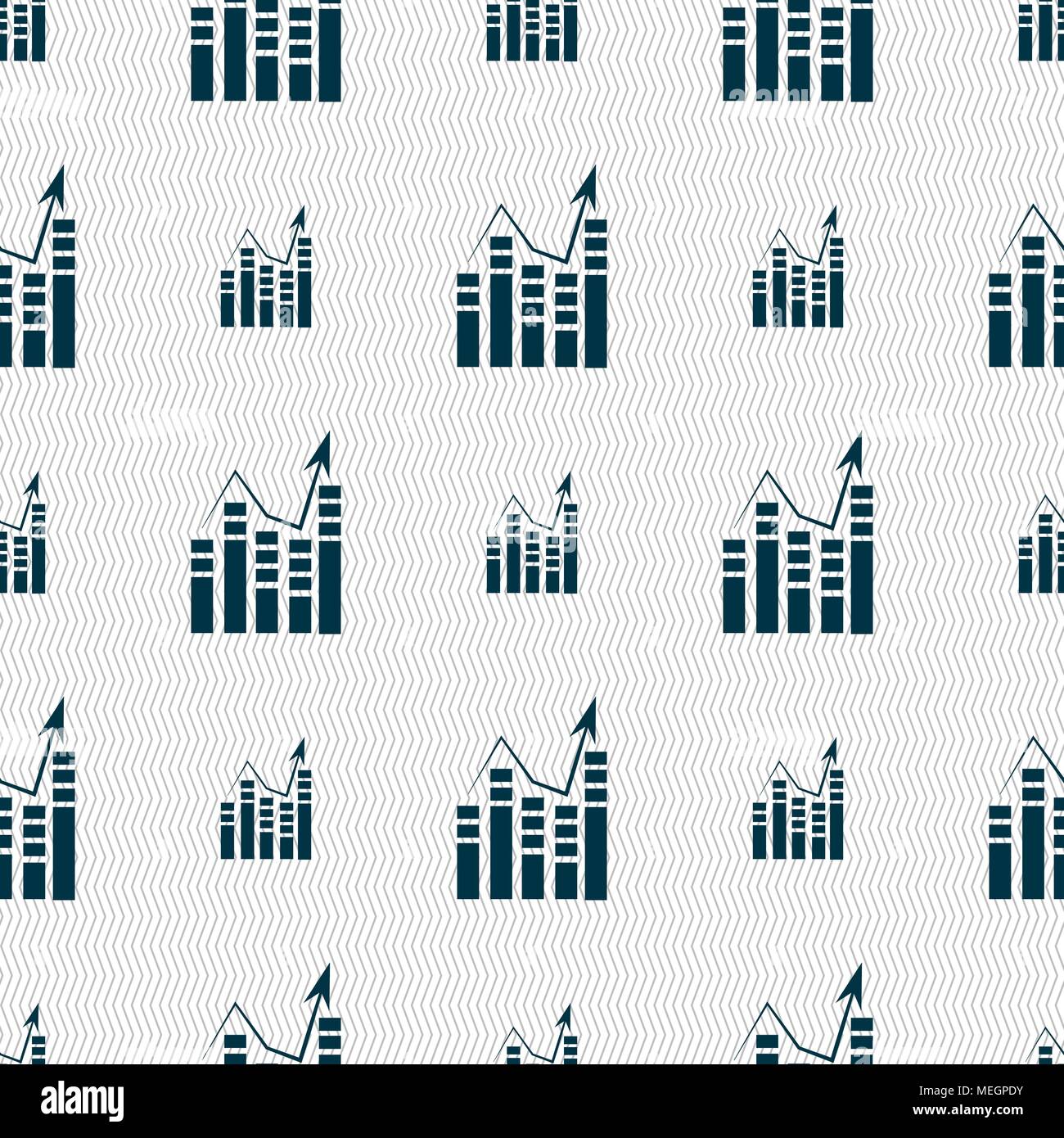 Graph icon sign. Seamless abstract background with geometric shapes ...