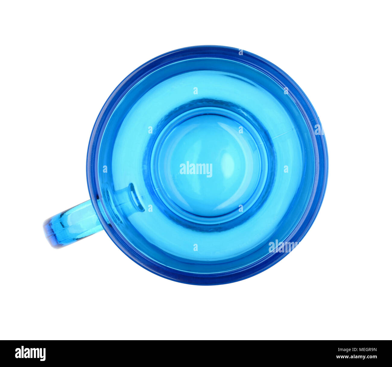 Blue cup top view isolated on white background Stock Photo Alamy