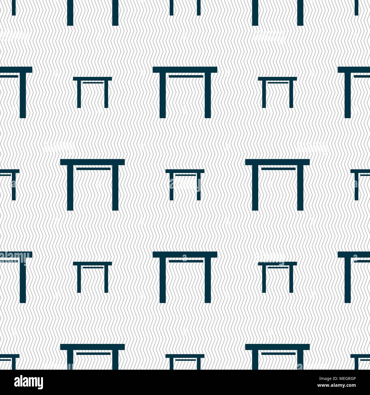 stool seat icon sign. Seamless abstract background with geometric ...