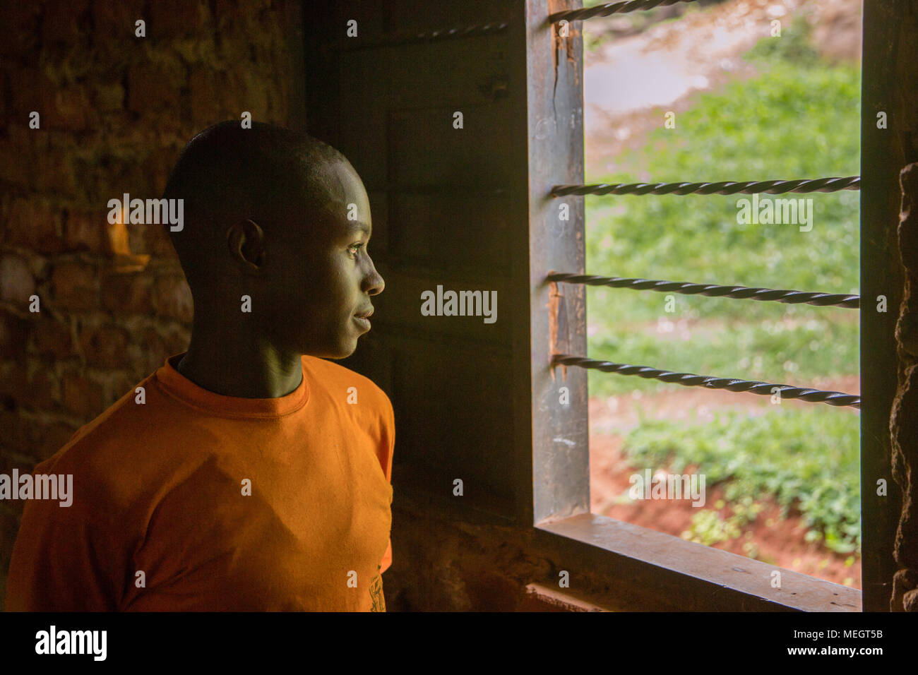 young student in Uganda Stock Photo