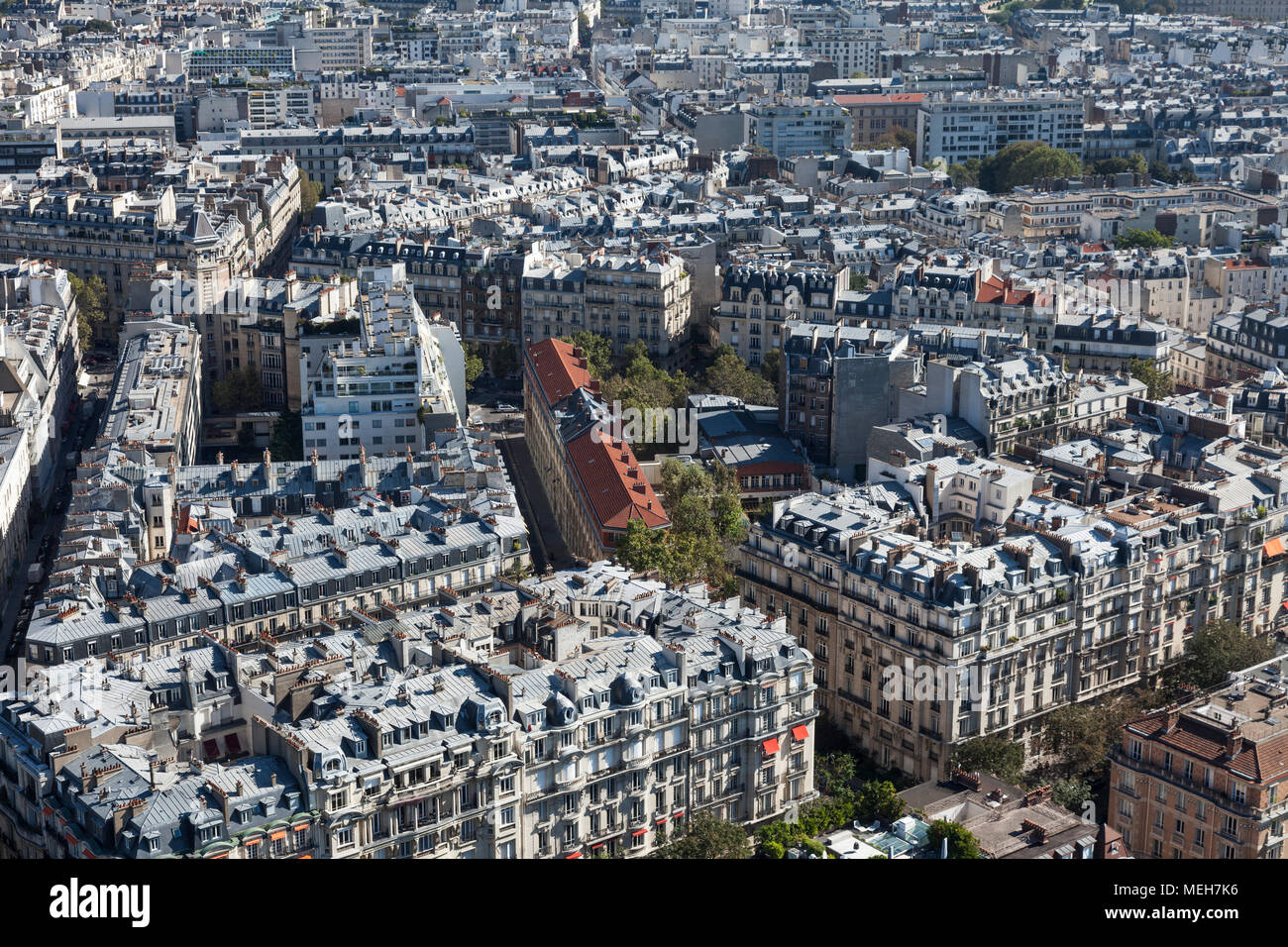 Paris from above, view from Eiffel tower Stock Photo