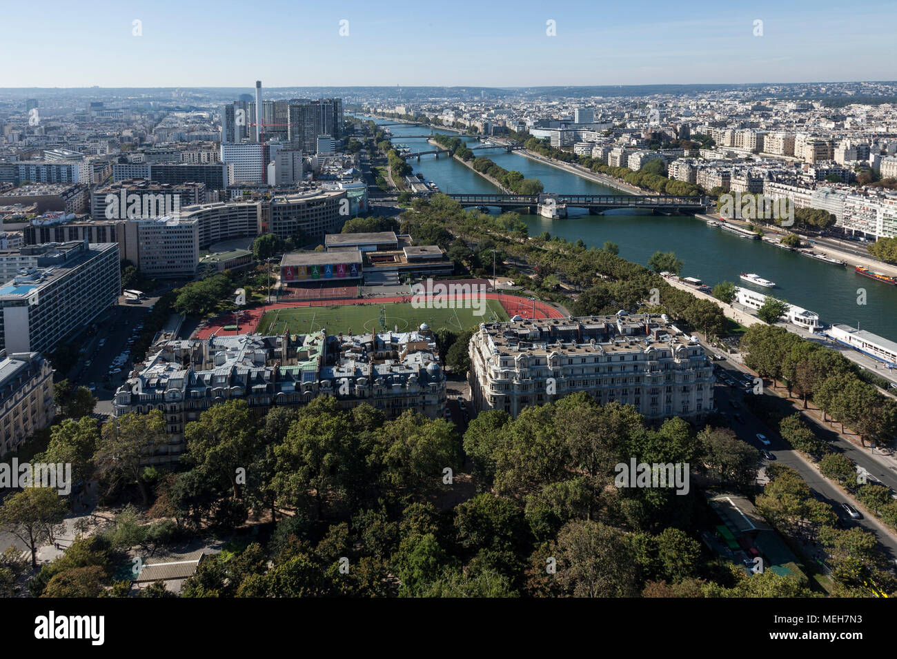 Paris from above, view from Eiffel tower Stock Photo