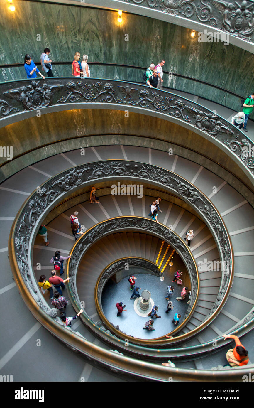 Bramante spiral staircase, Vatican Museums, Vatican City, Rome, Italy Stock Photo