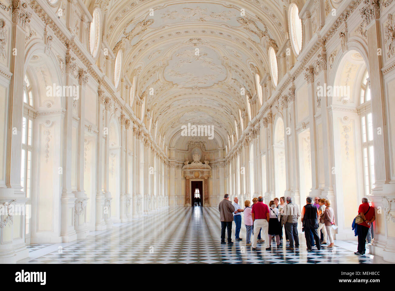 The Great Hall / Galleria Grande, Reggia di Venaria Reale / Palace of Venaria, Venaria Reale, Turin, Piedmont, Italy Stock Photo