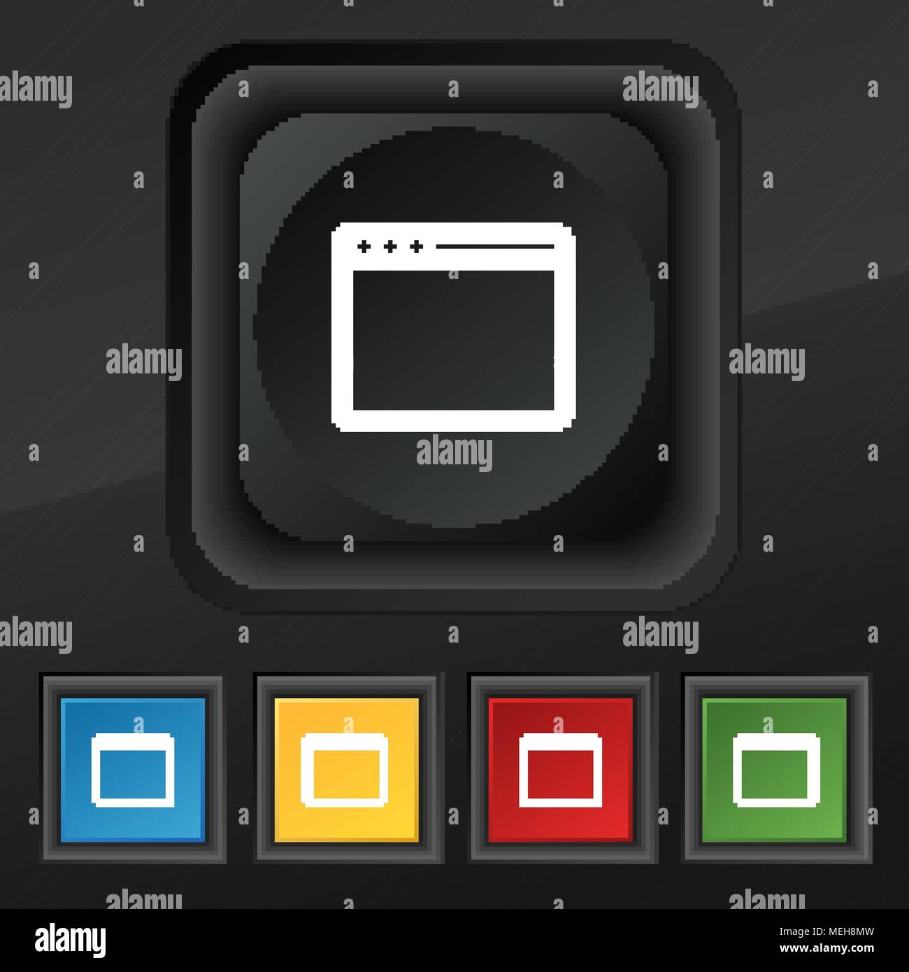 Simple Browser window icon symbol. Set of five colorful, stylish ...