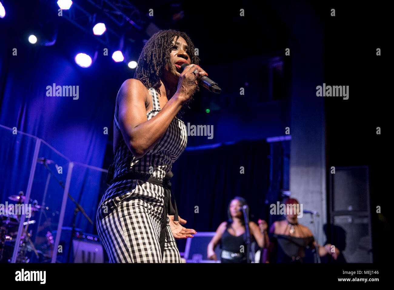 Manchester, UK. 22nd April 2018. Heather Small, Voice of M People performs at Manchester Academy 2 22/04/2018 Stock Photo