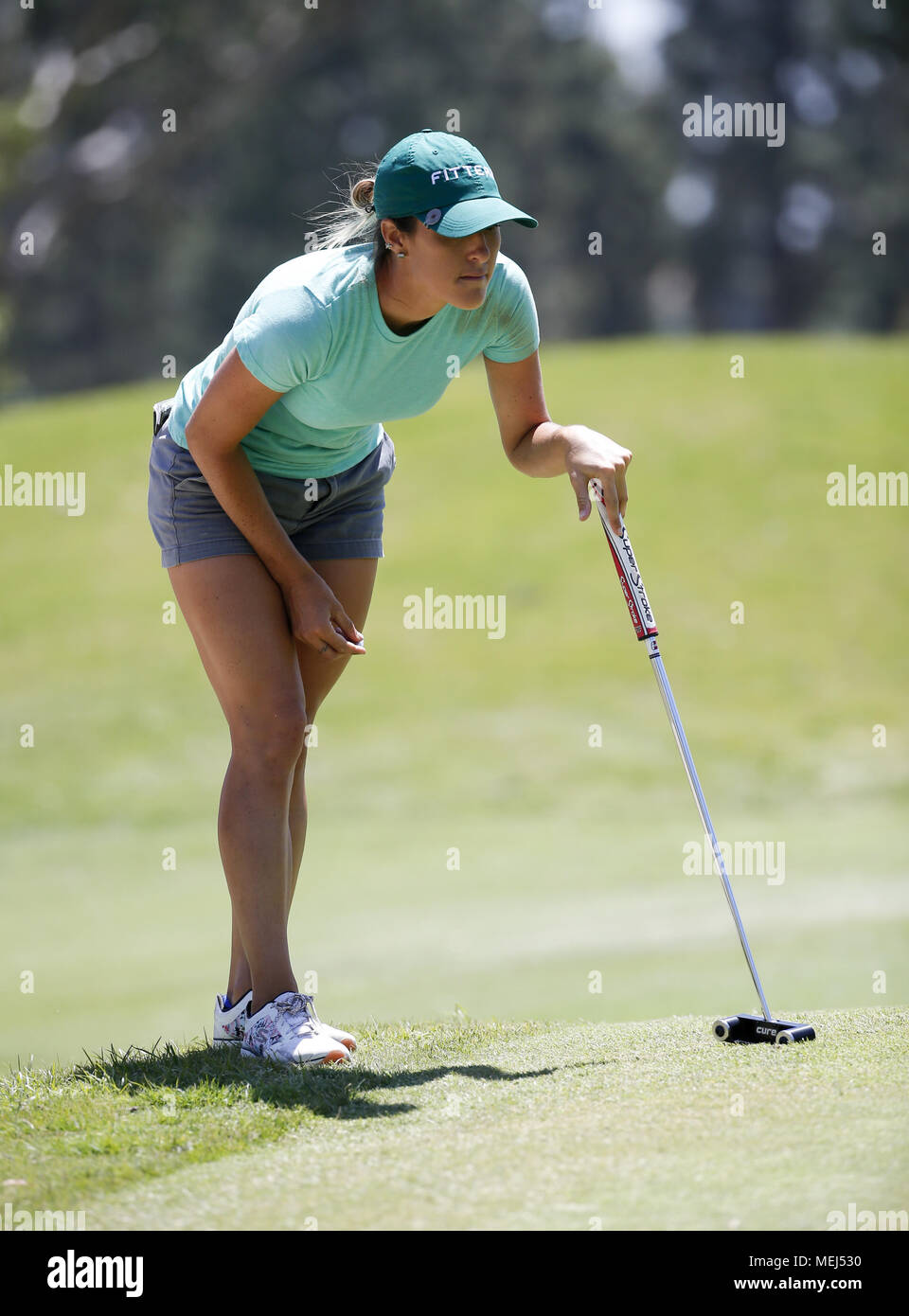Los Angeles, California, USA. 22nd Apr, 2018. Jaye Marie Green of USA, in actions during the final round of the HUGEL-JTBC LA Open LPGA golf tournament at Wilshire Country on April 22, 2018, in Los Angeles. Moriya Jutanugarn of Thailand won the tournament. Credit: Ringo Chiu/ZUMA Wire/Alamy Live News Stock Photo
