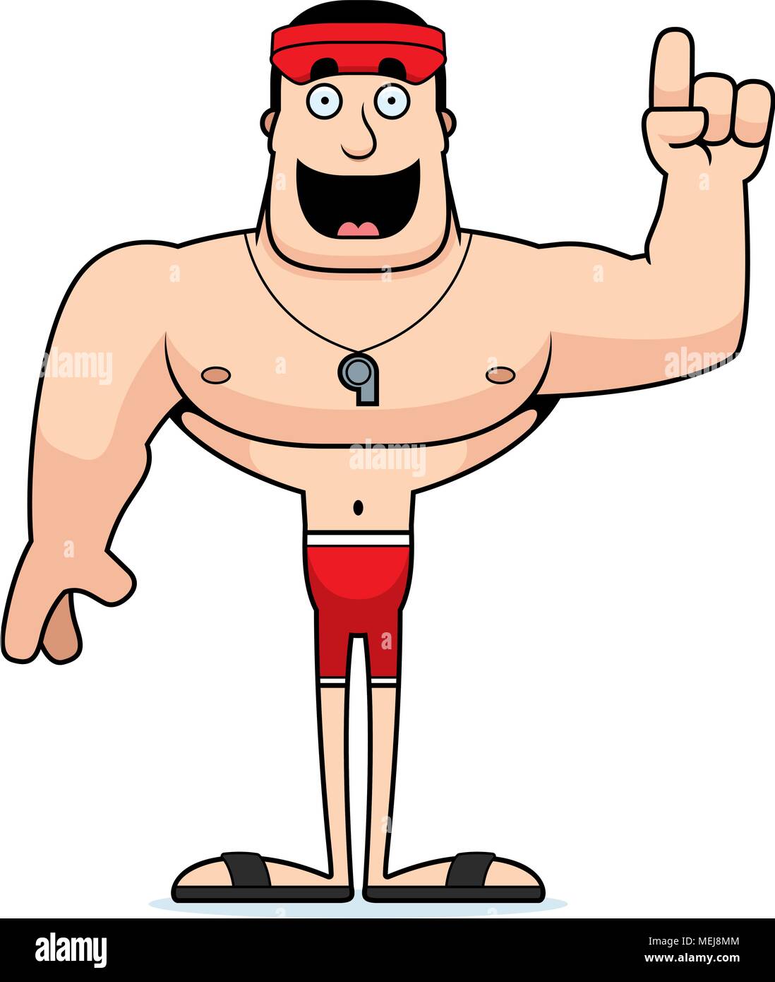 A Cartoon Lifeguard With An Idea Stock Vector Image Art Alamy