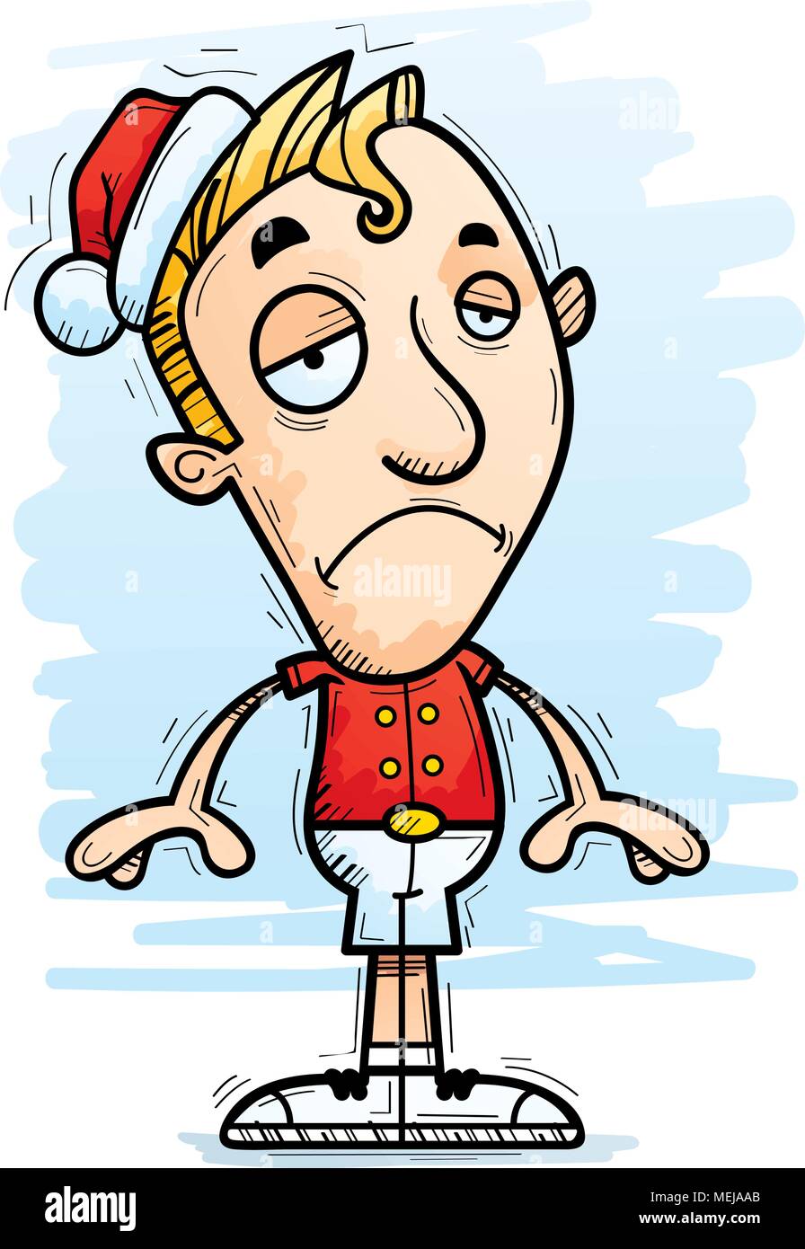 A cartoon illustration of a Christmas elf looking sad Stock Vector ...