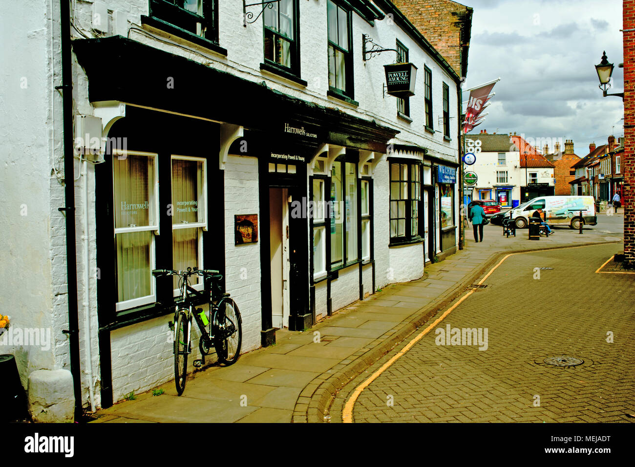Solicitors and shops, Pocklington, East Riding Yorkshire Stock Photo