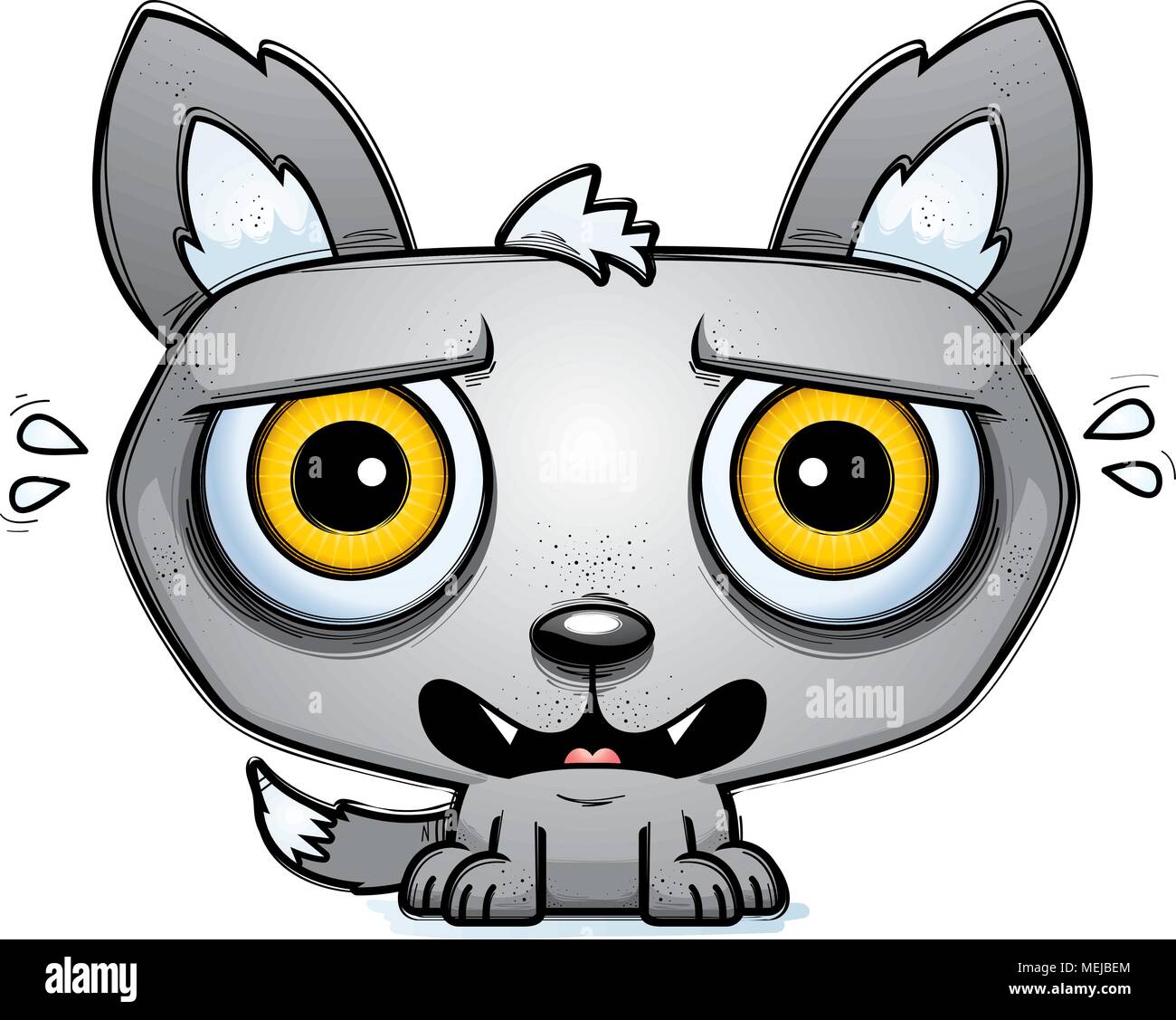 A cartoon illustration of a wolf looking terrified Stock Vector Image & Art  - Alamy