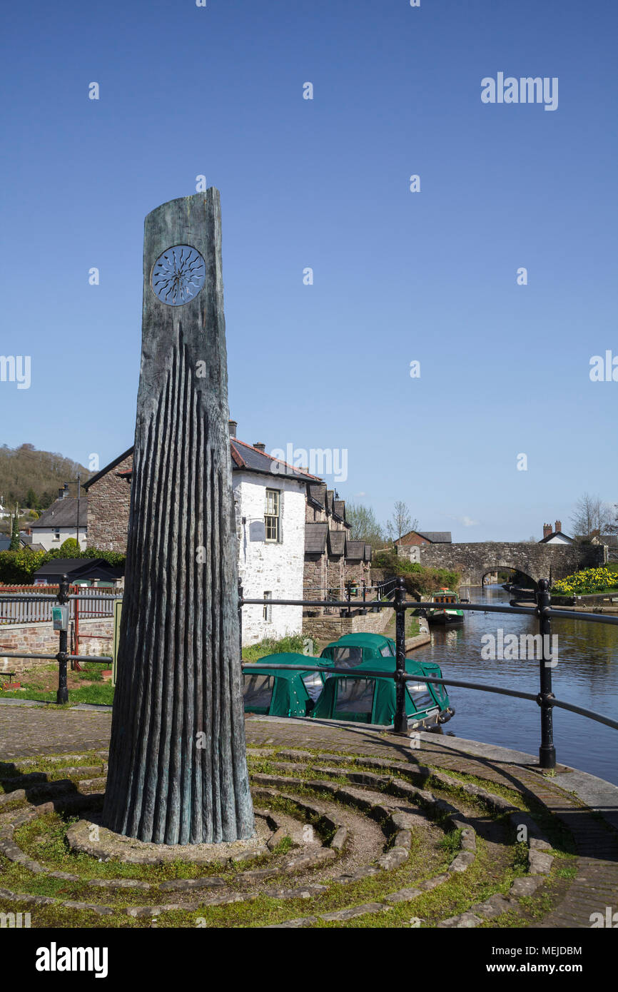 Brecon Canal Basin and Monument Powys Mid Wales UK Stock Photo