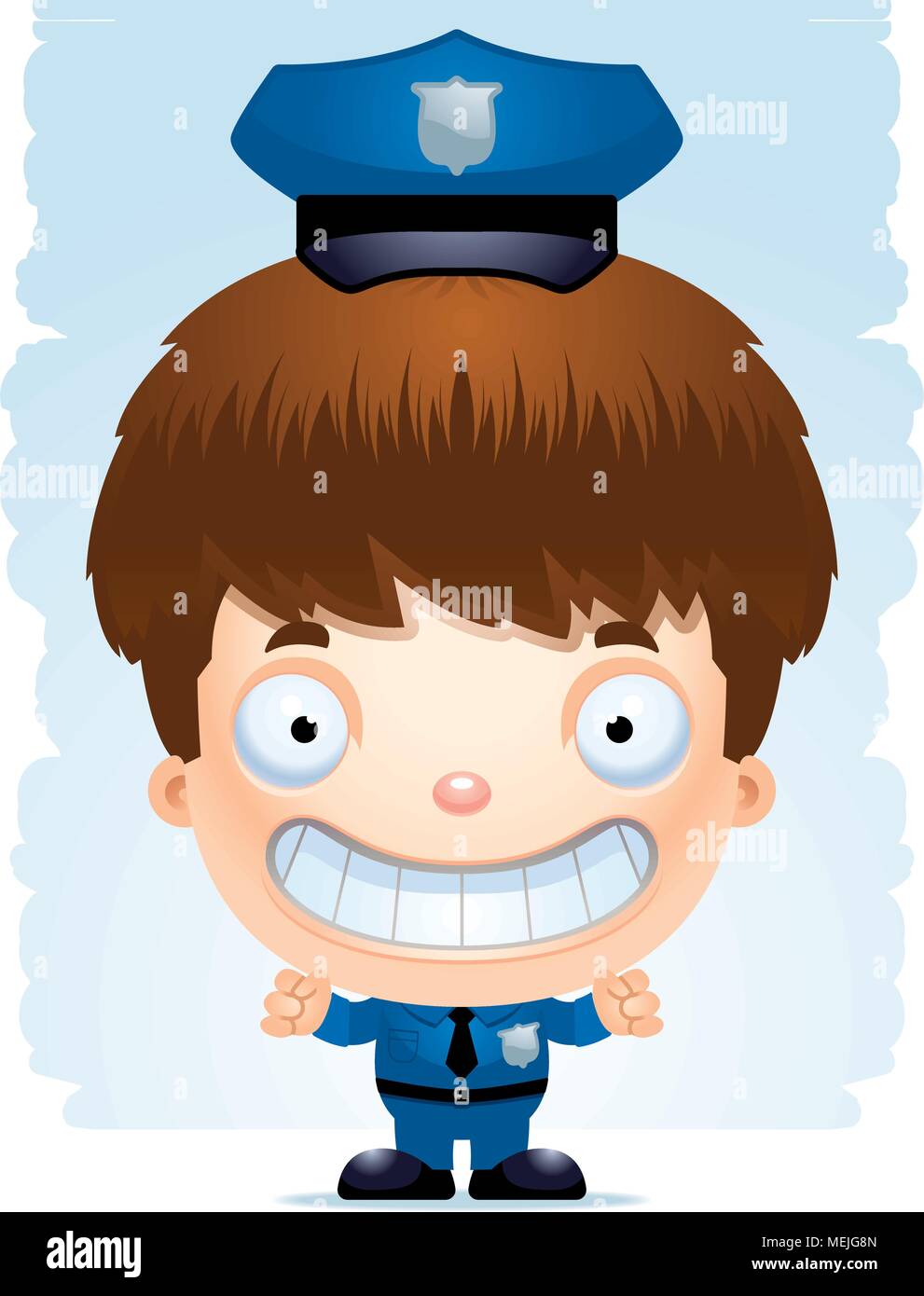 A cartoon illustration of a boy police officer smiling Stock Vector Image &  Art - Alamy