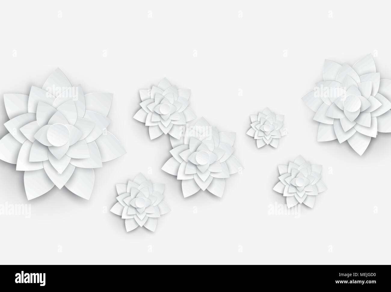 Paper art floral background. 3d flower, paper flowers, pastel color