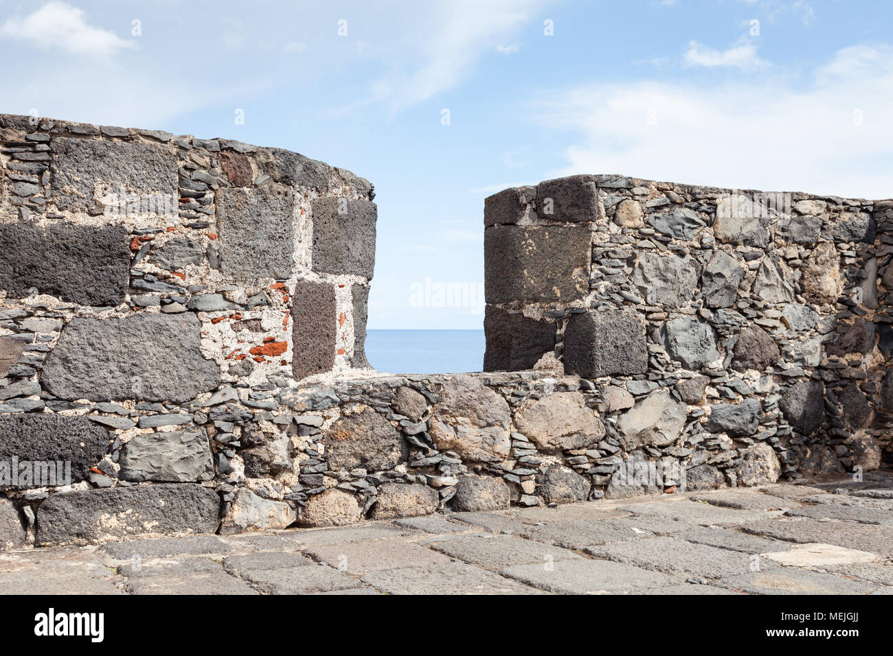 Ramparts from the Castle of Santa Catalina. The castle is in Santa Cruz