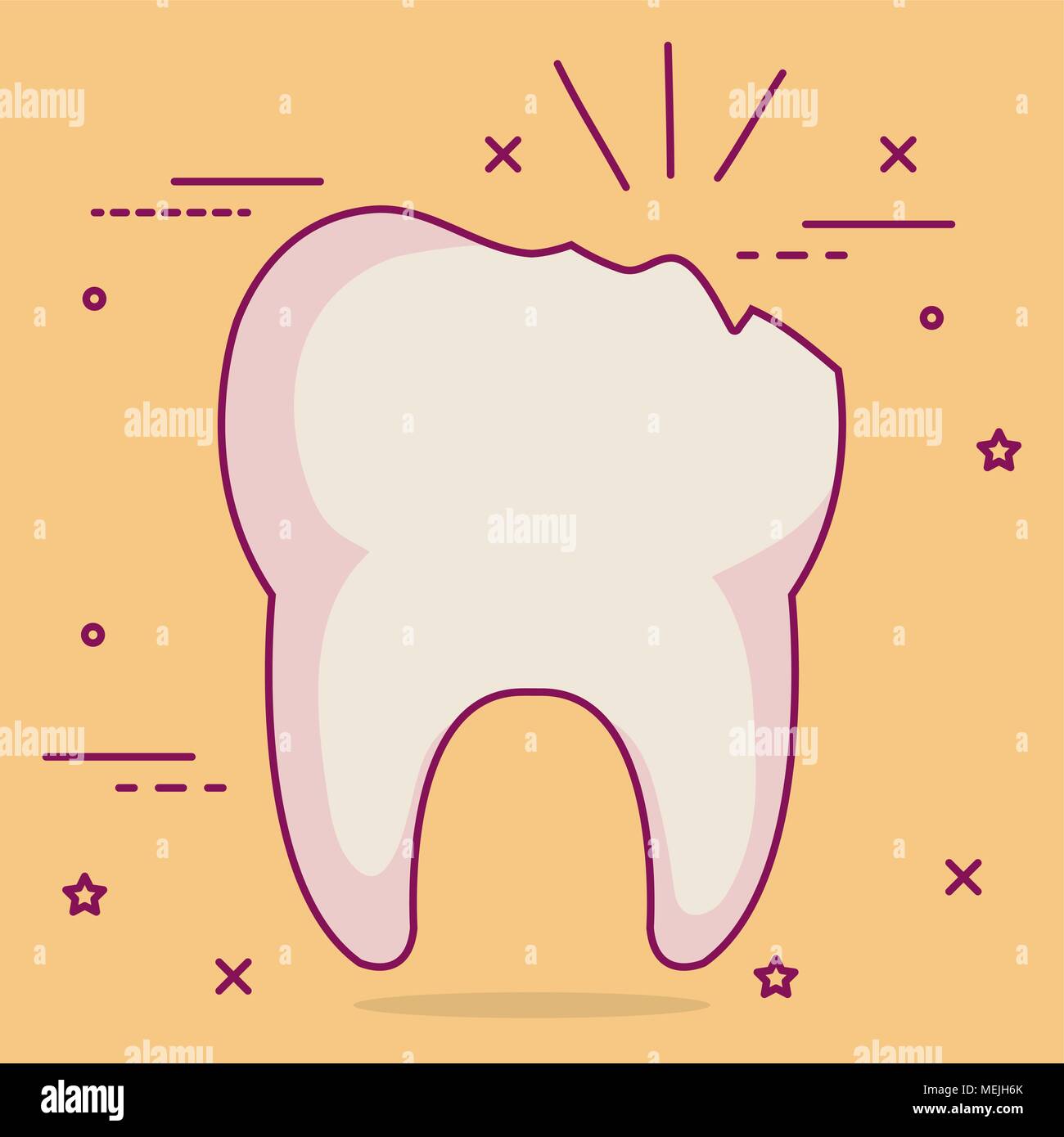 broken tooth dental care icon Stock Vector Image & Art - Alamy