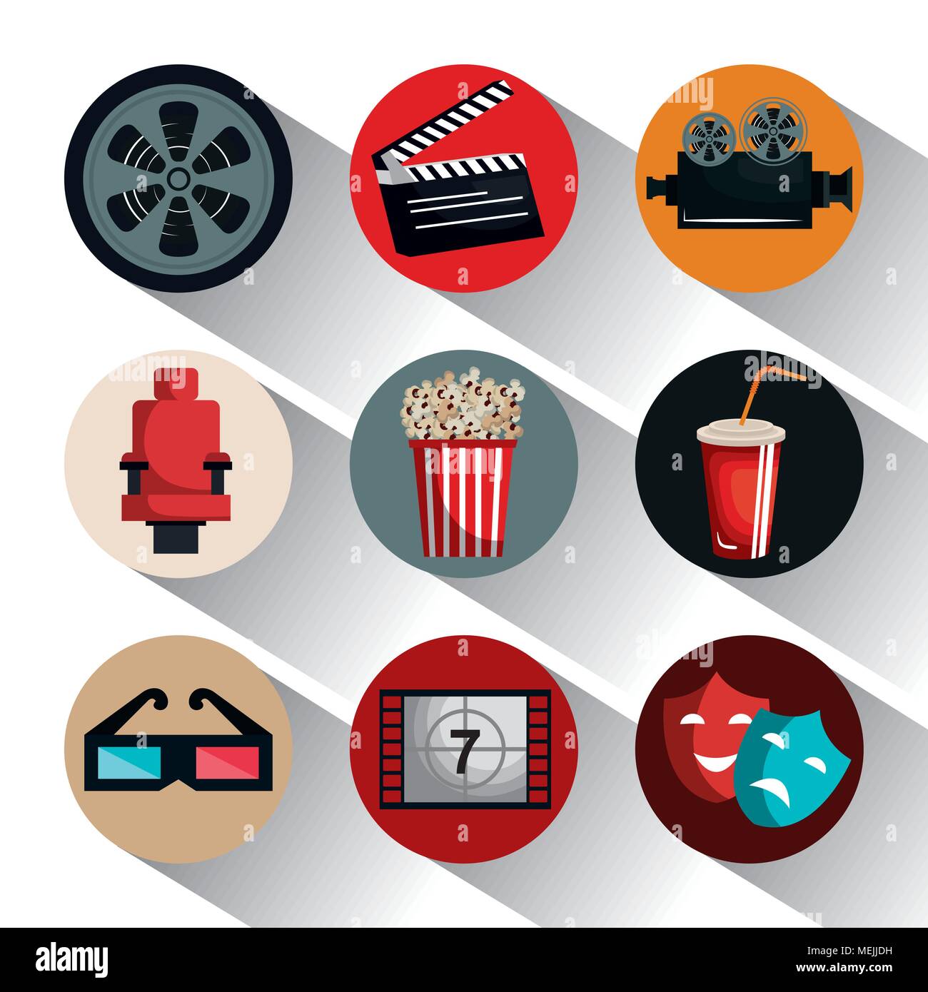 cinema entertainment set icons Stock Vector Image & Art - Alamy